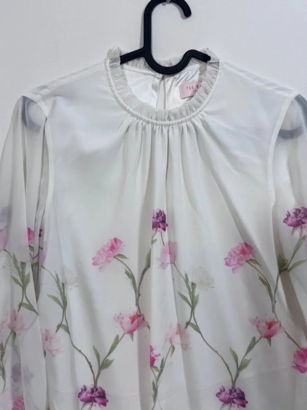 Ted Baker London DANIEA Sketchbook Floral Mini Dress Ruffle 0 XS Prom Romantic